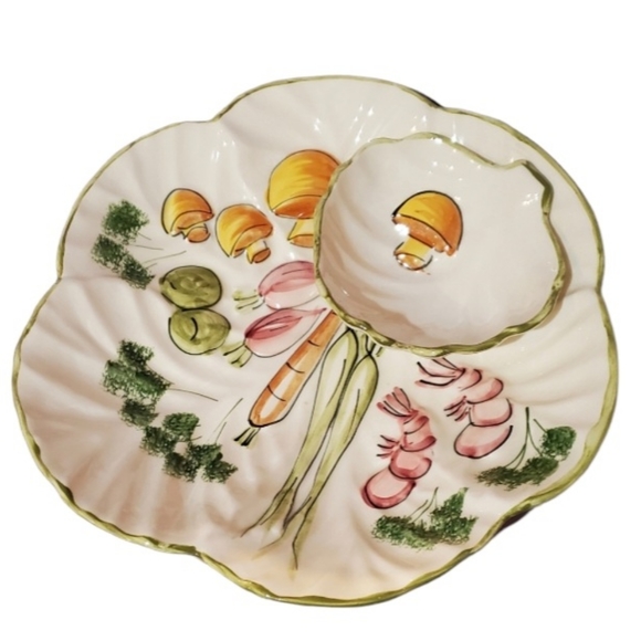 Vintage Chip and Dip Vegetable Serving Platter - Picture 1 of 3